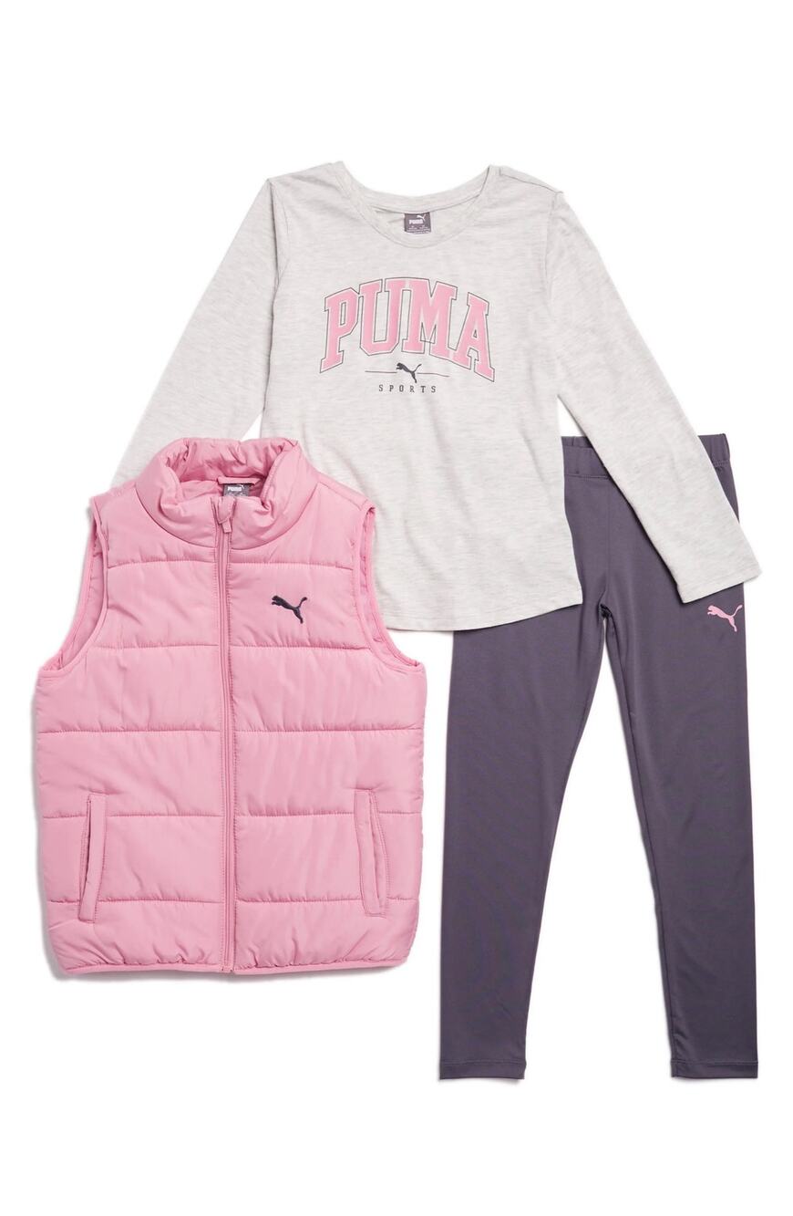 NEW! Puma Kids' Vest Long Sleeve T-Shirt & Leggings Set Size XS